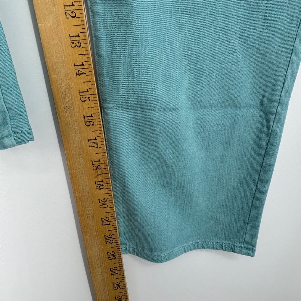 Chico's Size 3 Womens 16 So Slimming Girlfriend Slim Leg Crop Jeans Turquoise - Picture 7 of 10